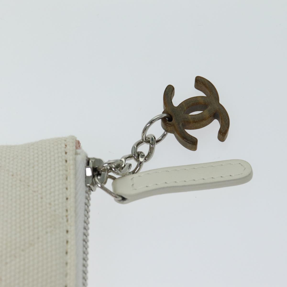Top Quality Chanel Matelasse Clutch Bag Canvas Ivory CC Auth 82075