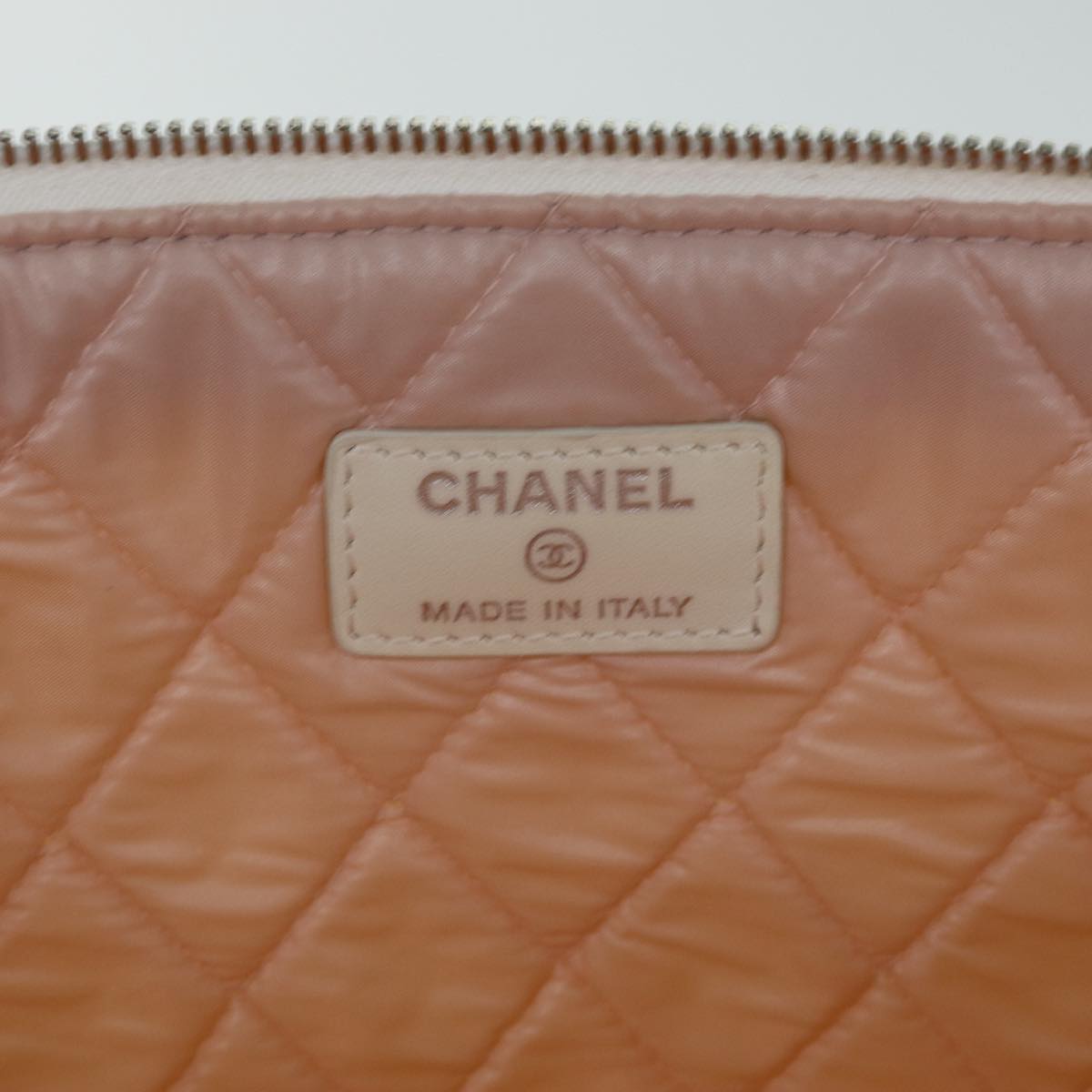 Top Quality Chanel Matelasse Clutch Bag Canvas Ivory CC Auth 82075