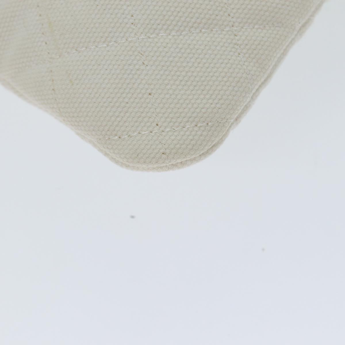 Top Quality Chanel Matelasse Clutch Bag Canvas Ivory CC Auth 82075