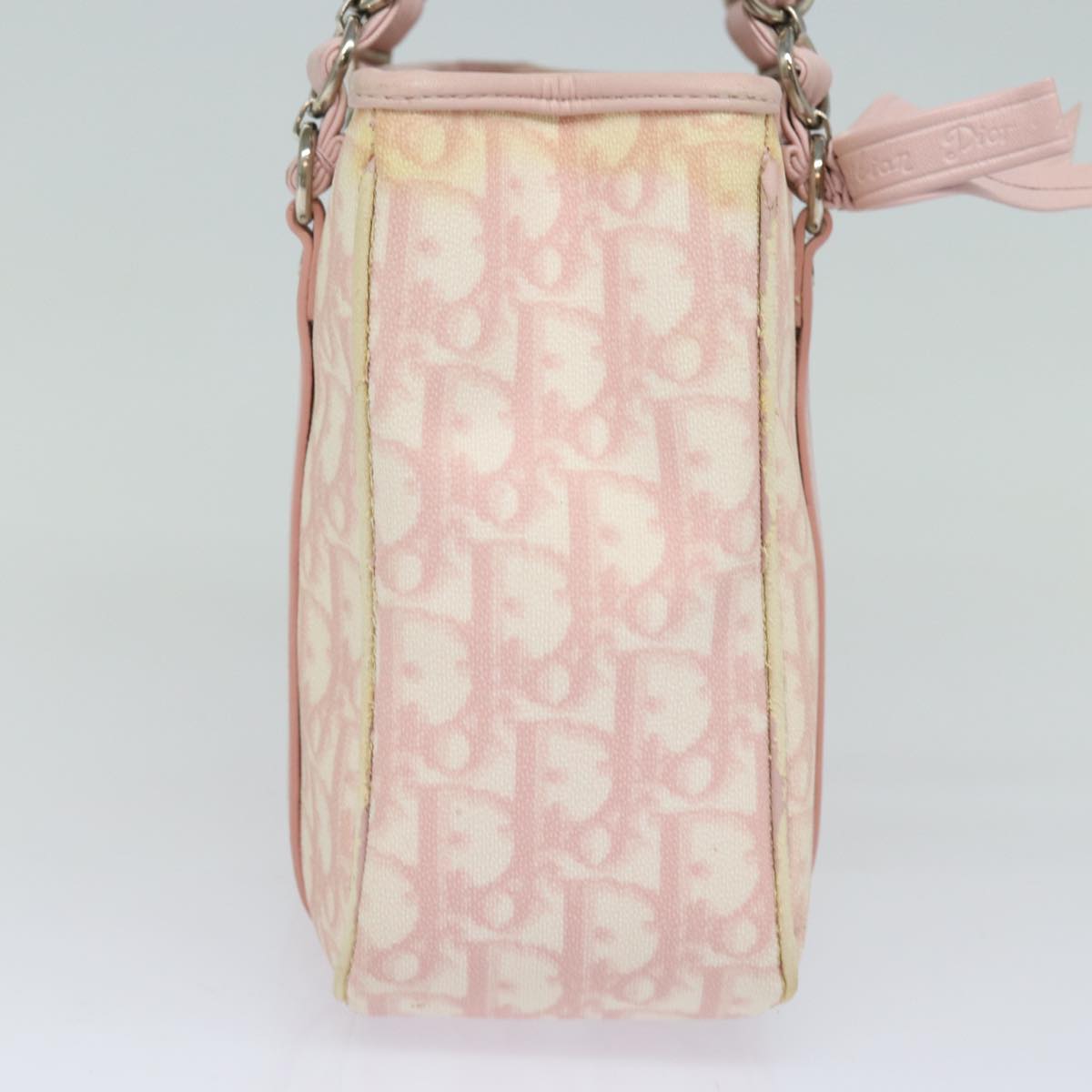 CHRISTIAN DIOR Trotter Romantic Hand Bag PVC Pink Auth 82146