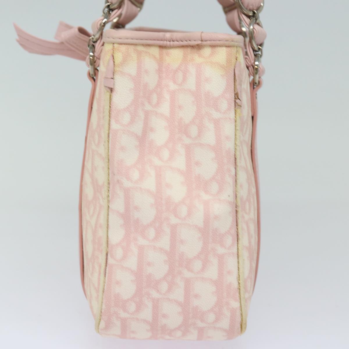 CHRISTIAN DIOR Trotter Romantic Hand Bag PVC Pink Auth 82146