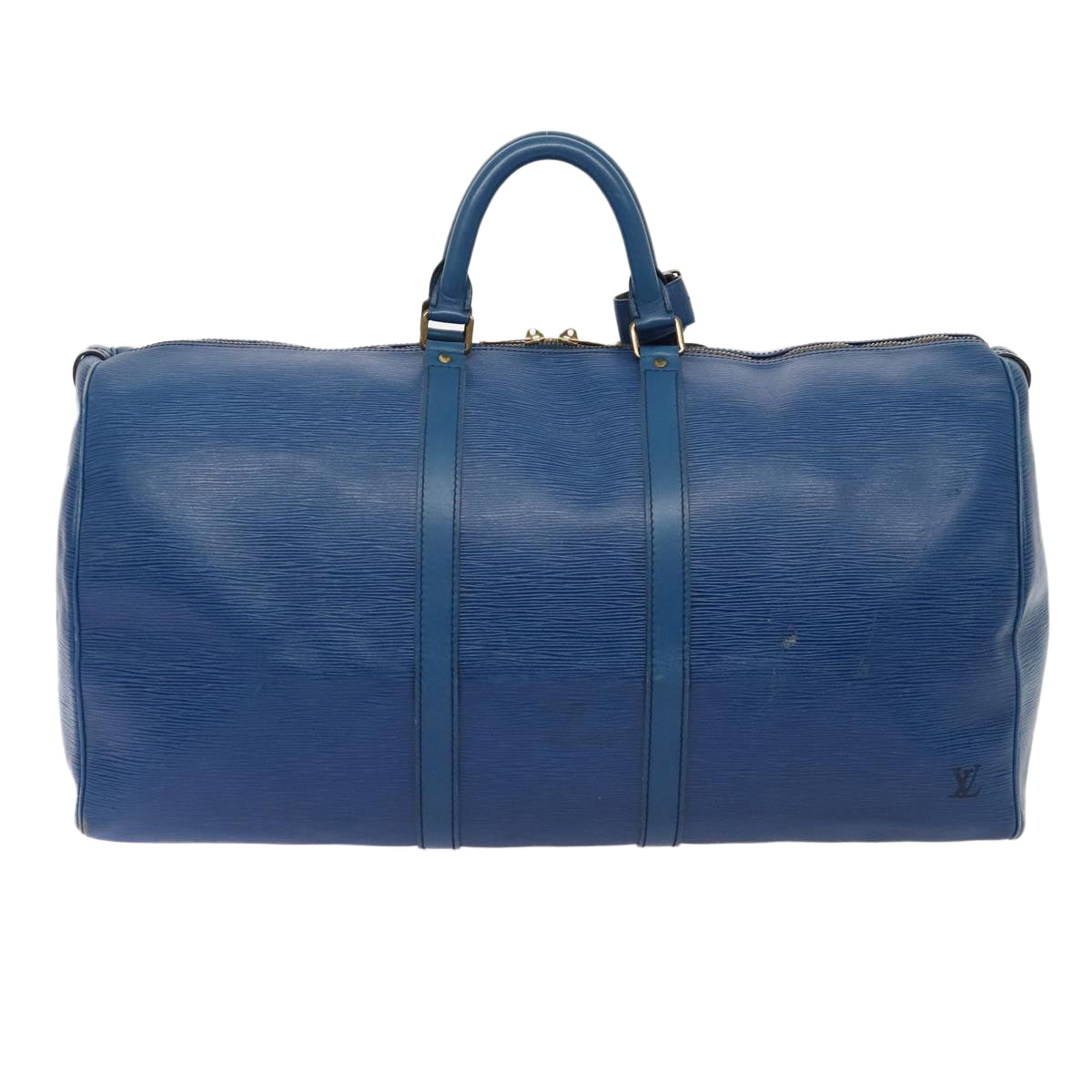 LOUIS VUITTON Epi Keepall 55 Boston Bag Vintage Blue M42955 LV Auth 82152