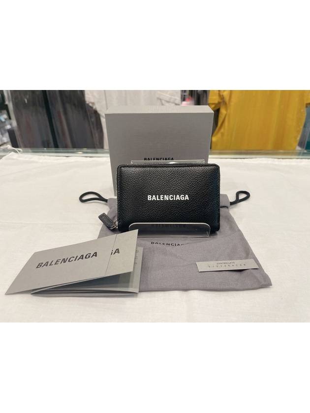 Luxury Balenciaga  Logo Zip Around Half Wallet Black