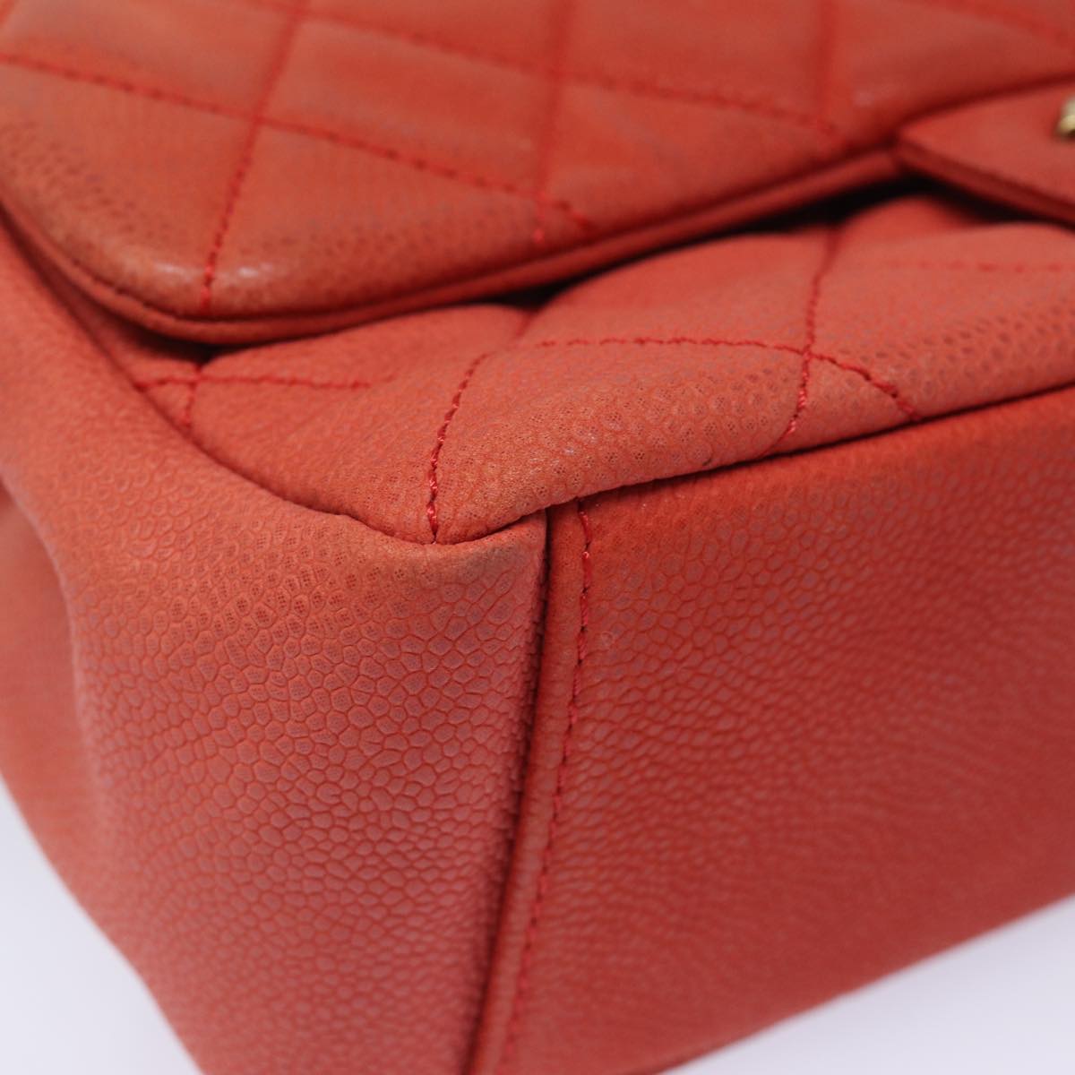 Top Quality Chanel Matelasse Shoulder Bag Caviar Skin Beige CC Auth 82249A