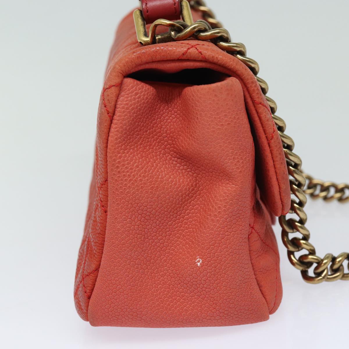 Top Quality Chanel Matelasse Shoulder Bag Caviar Skin Beige CC Auth 82249A