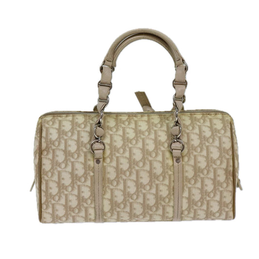 CHRISTIAN DIOR Trotter Romantic Chain Hand Bag Beige Auth 82277