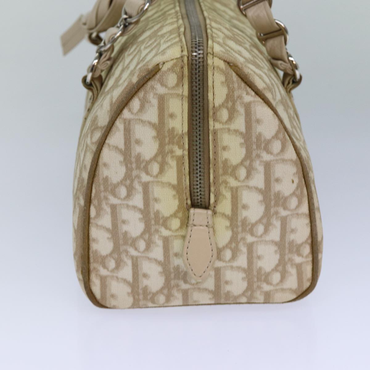 CHRISTIAN DIOR Trotter Romantic Chain Hand Bag Beige Auth 82277