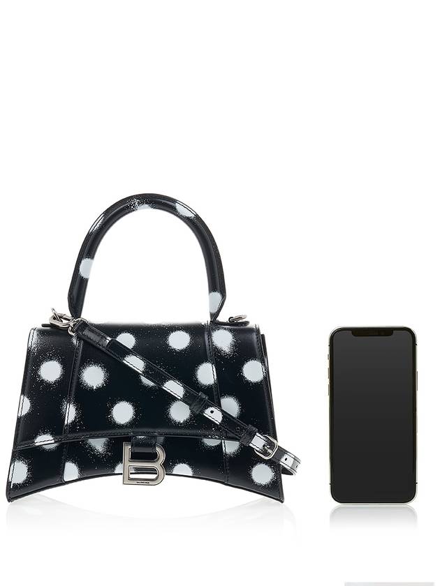 Luxury Balenciaga  Hourglass Small Polka Dot Leather Tote Bag Black