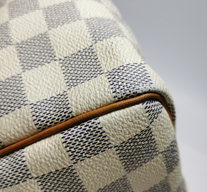 Preloved LV Louis Vuitton Damier Azur speedy 30 bag white 30cm*21cm*17.5cm 250210781057004