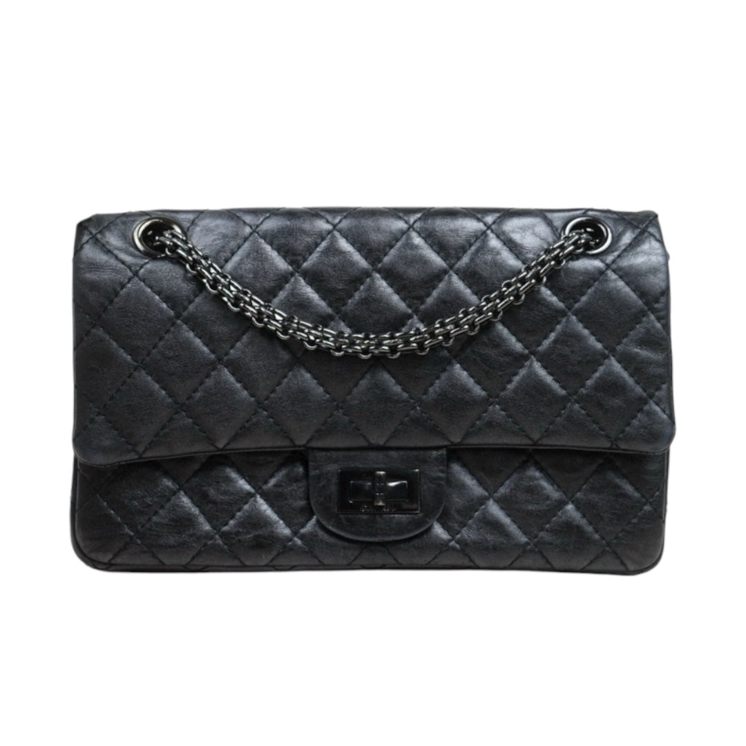 Good ( Rank AB)｜ CHANEL 2.55 Matelasse So Black Chain Shoulder Bag Small Made in 2008-2009 Year｜V25021910