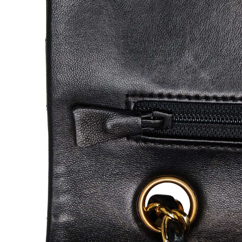 Chanel Matrases 25 Double Flap Chain houlder Bag Black Leather  Chanel