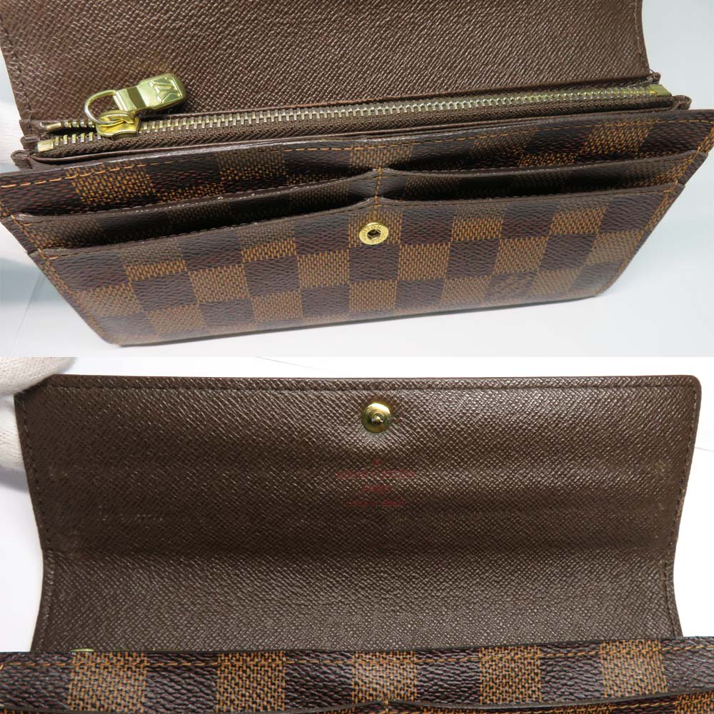 Louis Vuitton Portefolio Sarah N61734 Damie Evene Flap Long Wallet Brown  Style Leather  Mens