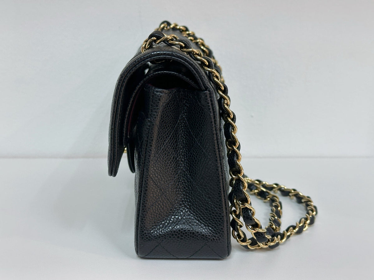 Chanel Small Classic Quilted Caviar Double Flap Bag Black