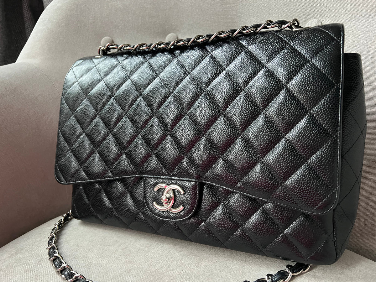 Chanel Maxi Double Flap in Black Caviar