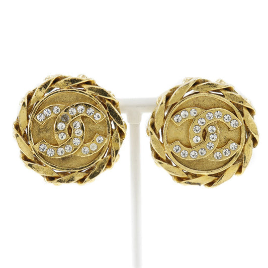 Chanel Chanel Coco Mark Earring Chain Vintage G Mack x Line Stone French made 1988 23 about 27.7g COCO Mark