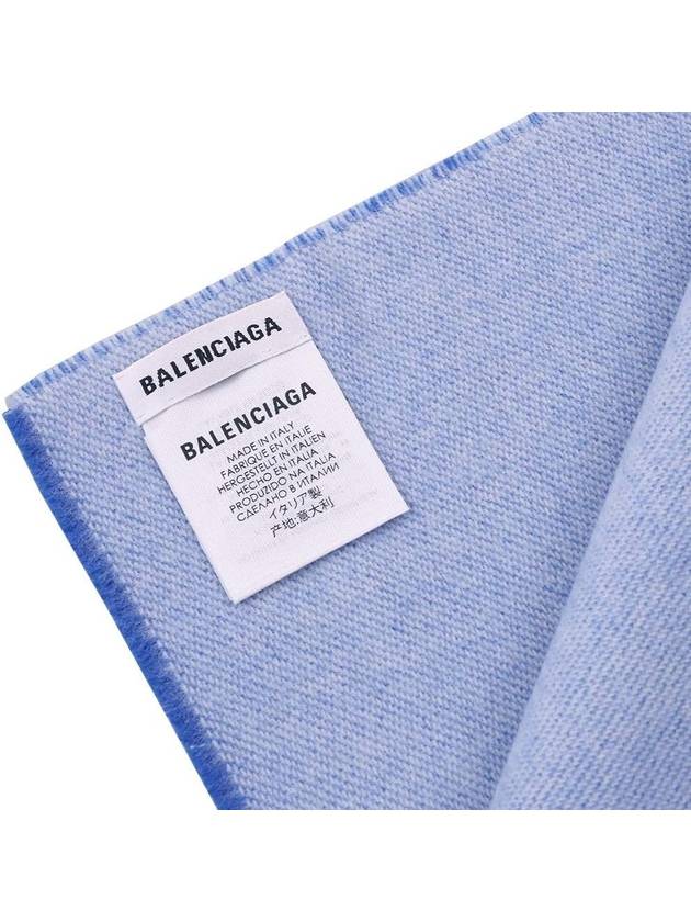 Luxury Balenciaga  Logo Wool Muffler Blue