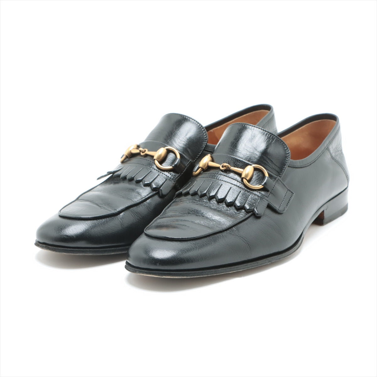Gucci 8 1/2  Black 494652 Gucci Horse Kit Leather