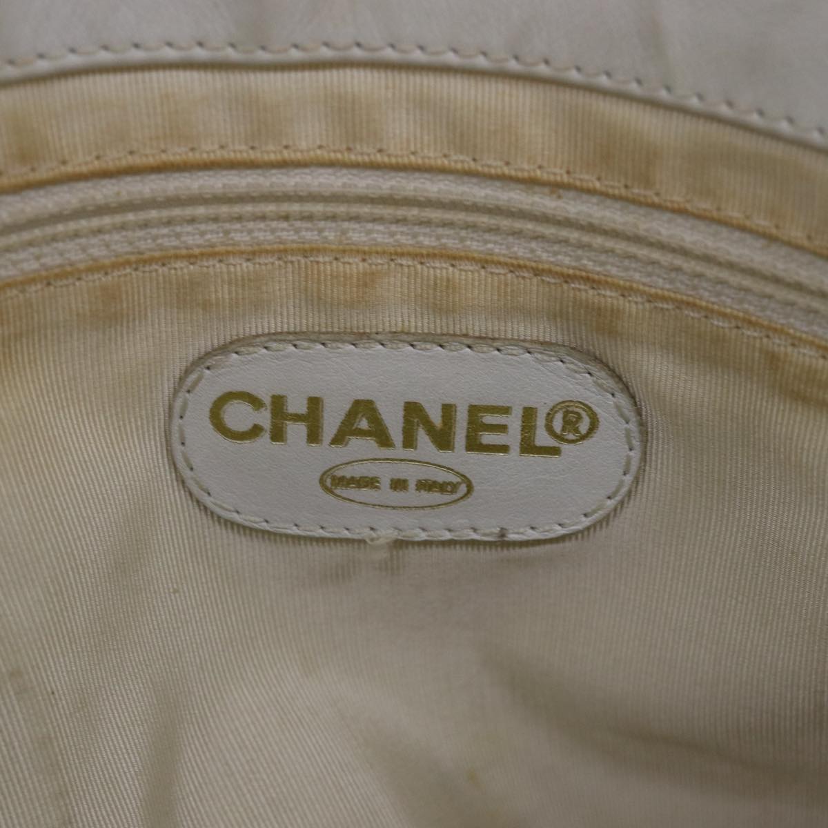 Top Quality Chanel COCO Mark Tote Bag Leather White CC Auth 83380