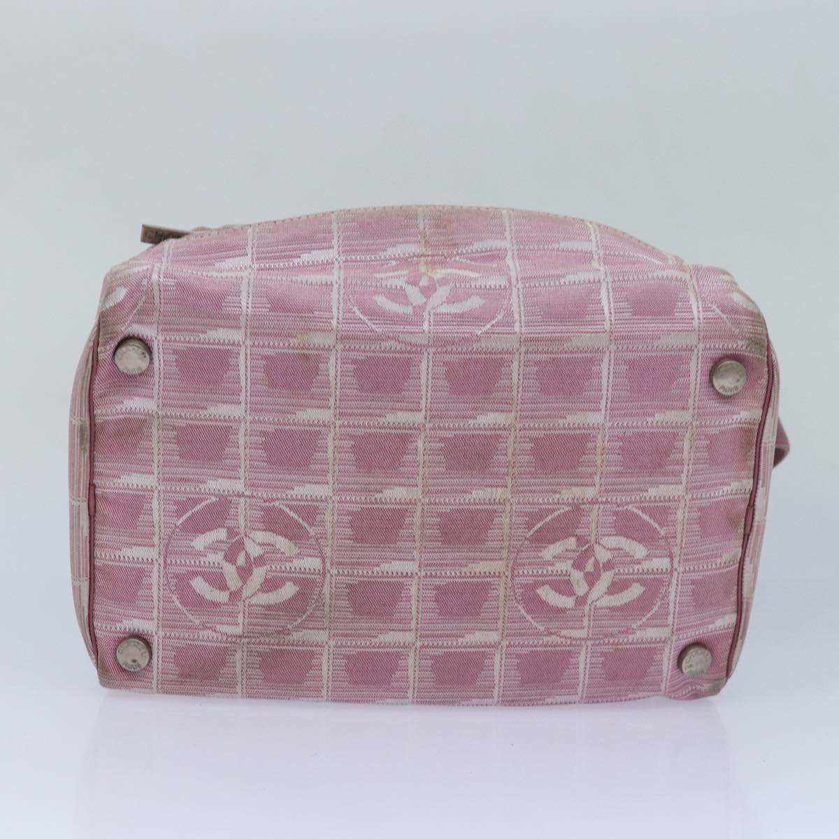 Top Quality Chanel New Travel Line Hand Bag Nylon Pink CC Auth 83428