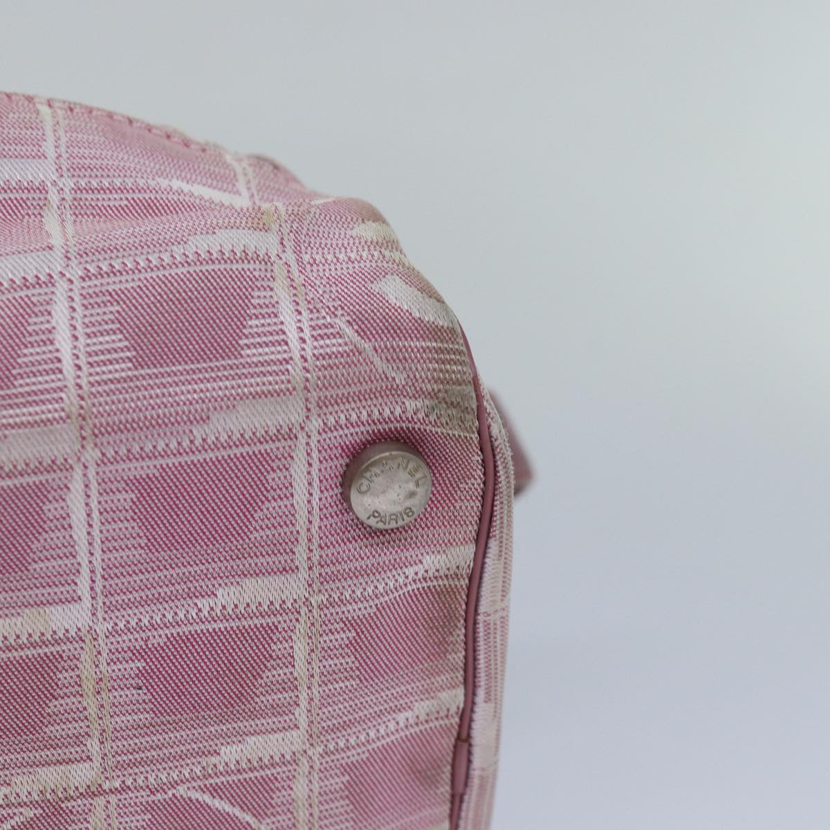 Top Quality Chanel New Travel Line Hand Bag Nylon Pink CC Auth 83428