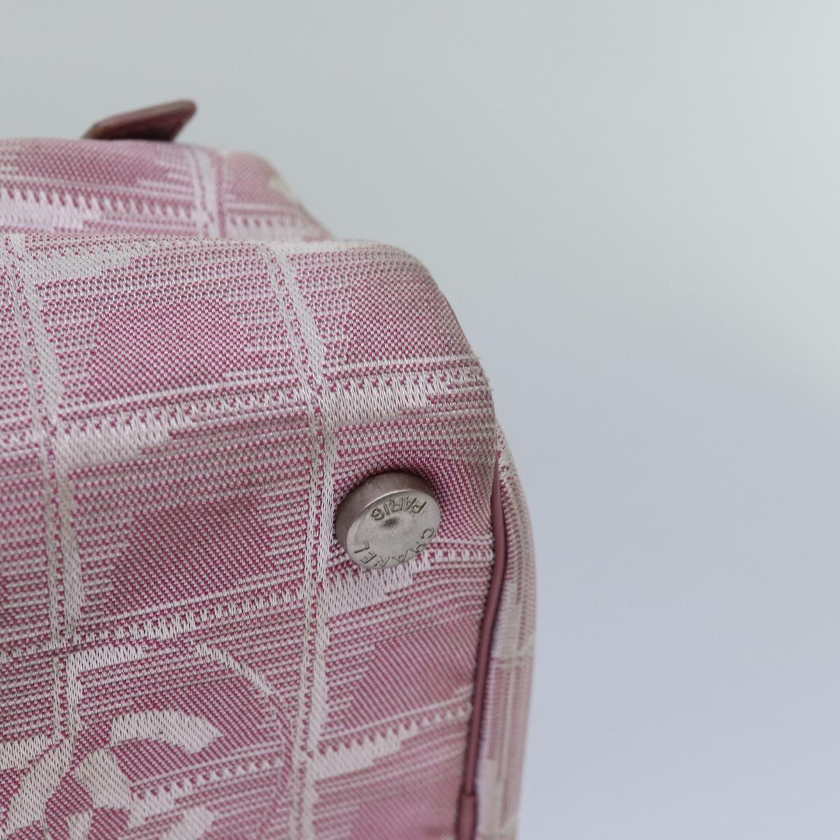 Top Quality Chanel New Travel Line Hand Bag Nylon Pink CC Auth 83428