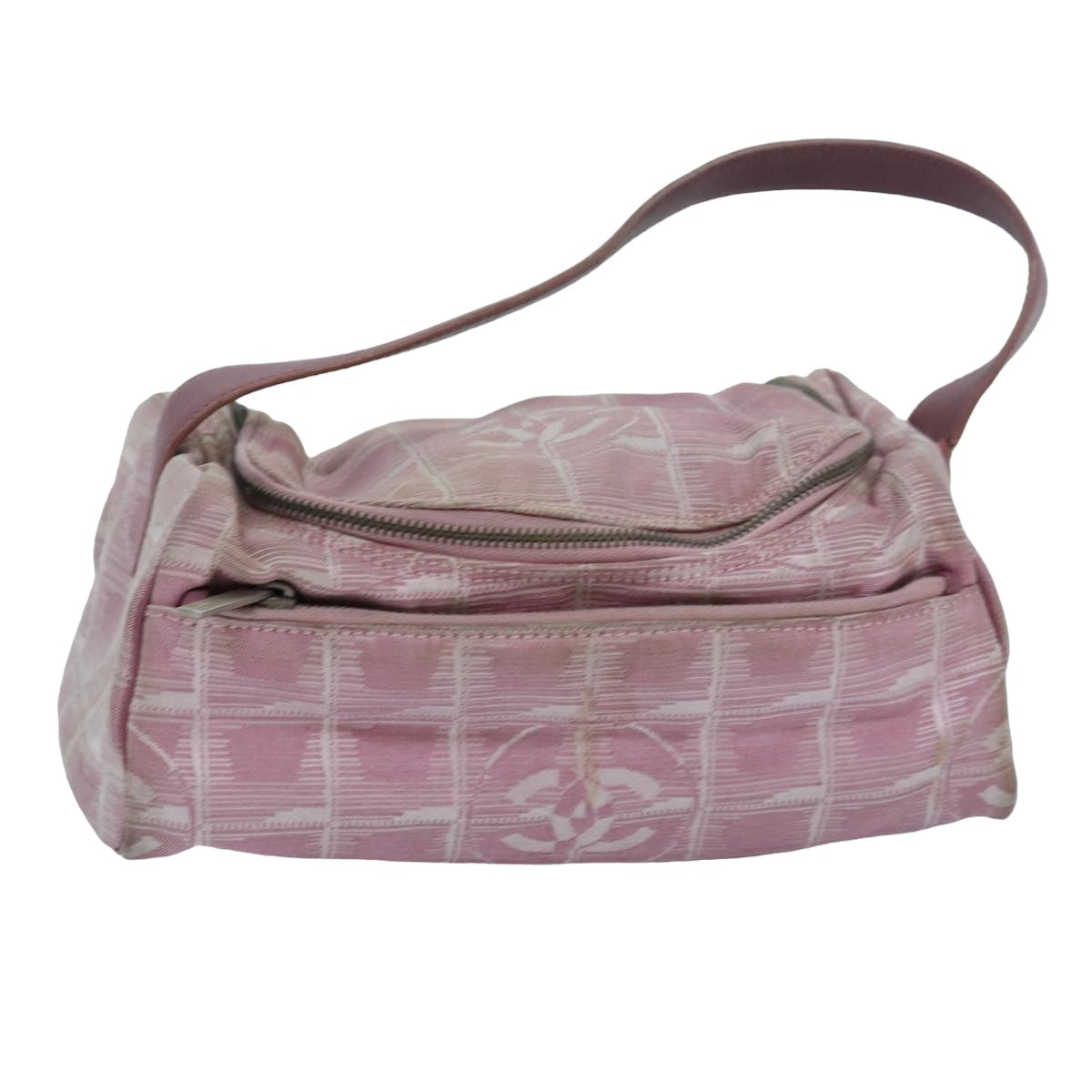 Top Quality Chanel New Travel Line Hand Bag Nylon Pink CC Auth 83428