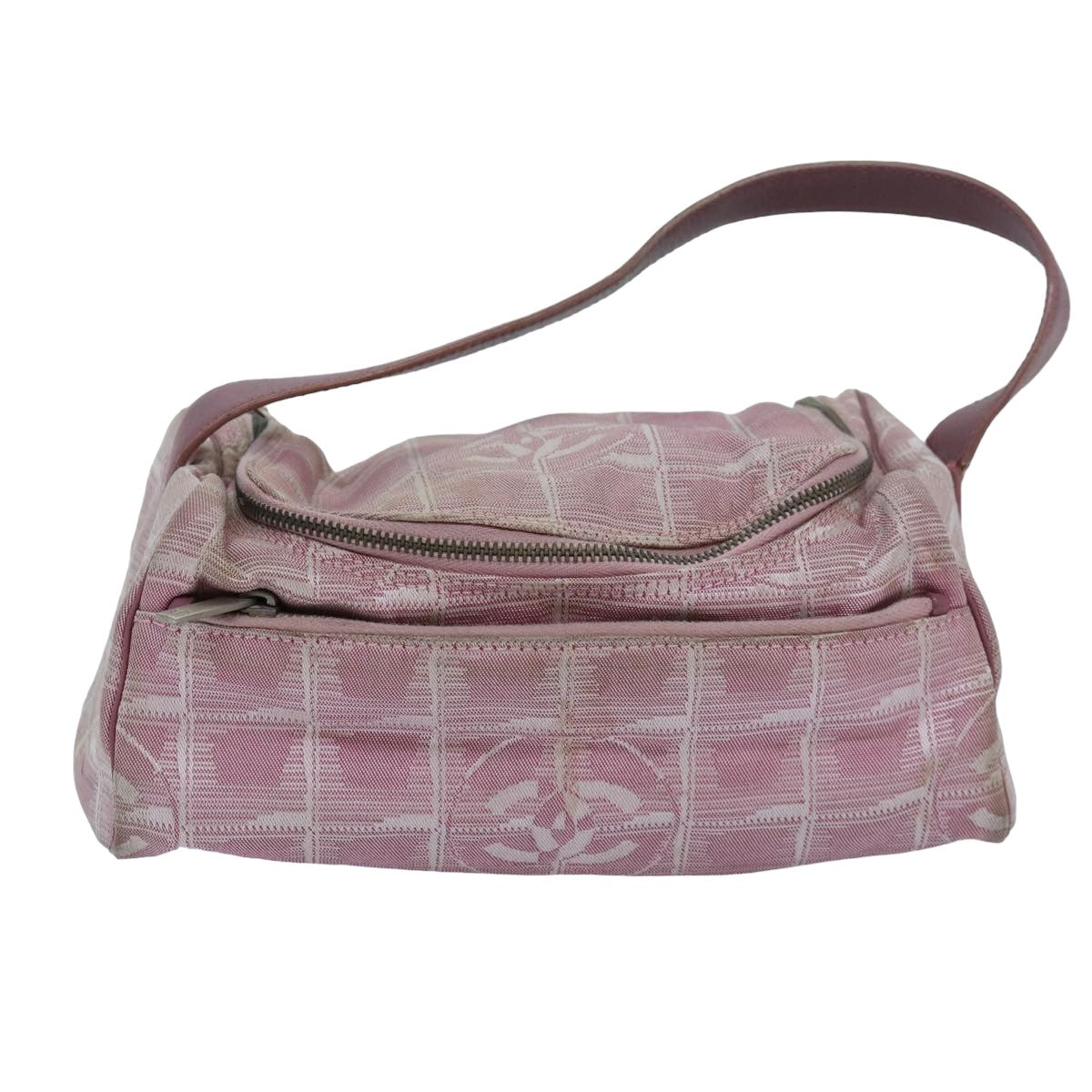 Top Quality Chanel New Travel Line Hand Bag Nylon Pink CC Auth 83428
