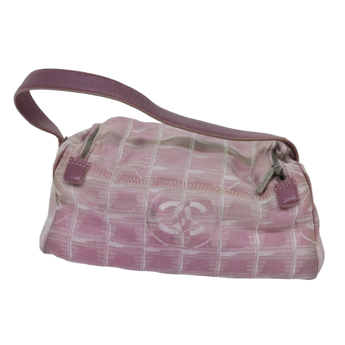 Top Quality Chanel New Travel Line Hand Bag Nylon Pink CC Auth 83428