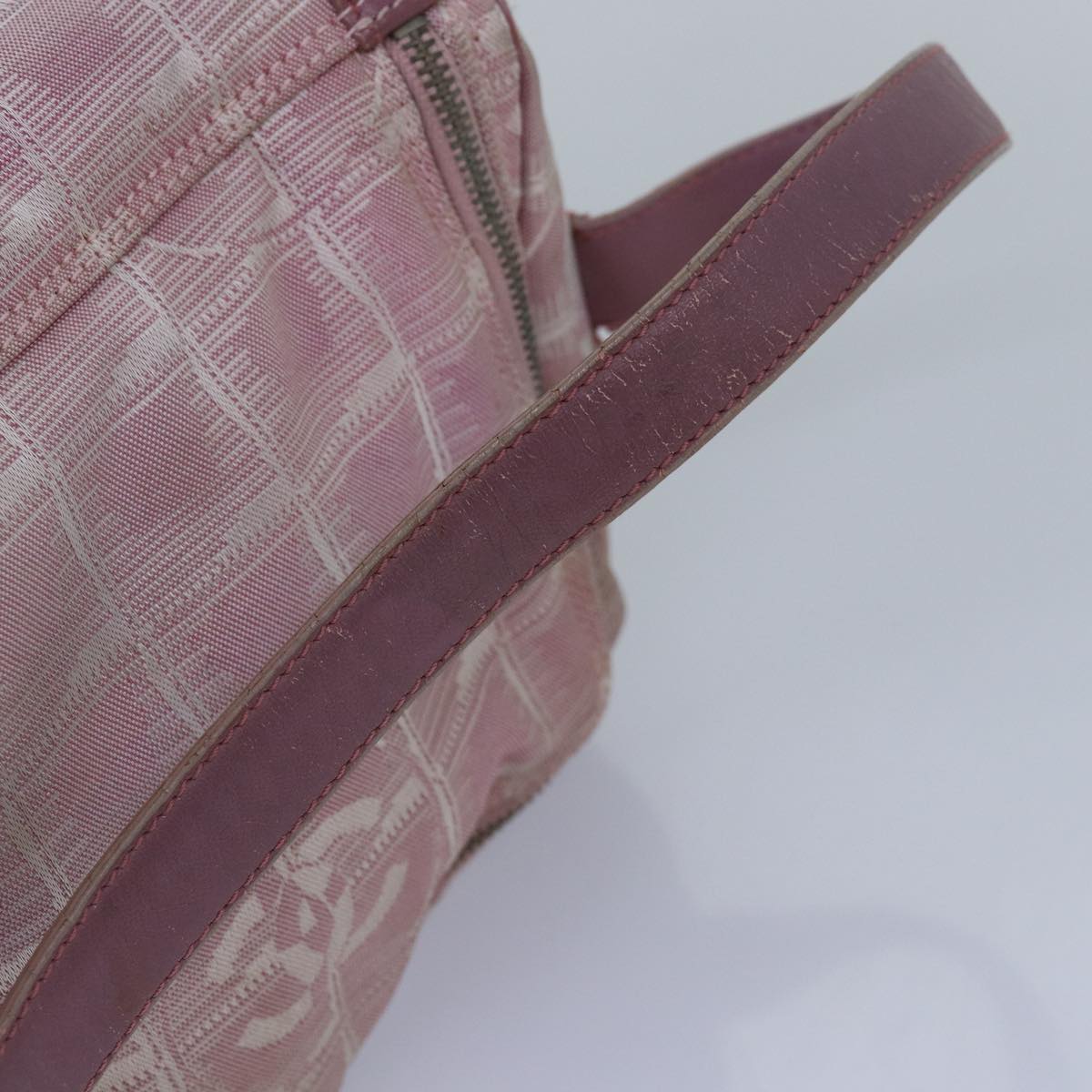 Top Quality Chanel New Travel Line Hand Bag Nylon Pink CC Auth 83428