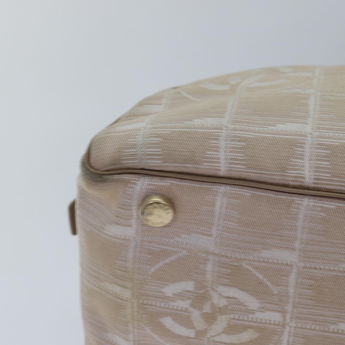 Top Quality Chanel New Travel Line Hand Bag Nylon Beige CC Auth 83429