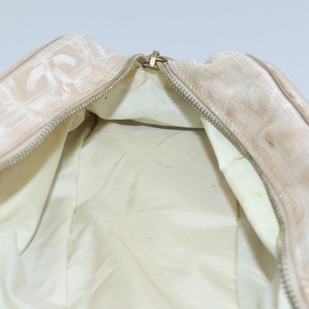 Top Quality Chanel New Travel Line Hand Bag Nylon Beige CC Auth 83429