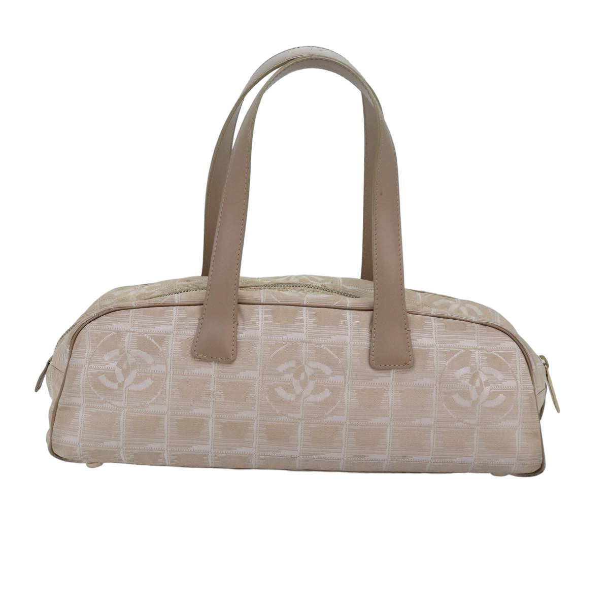 Top Quality Chanel New Travel Line Hand Bag Nylon Beige CC Auth 83429
