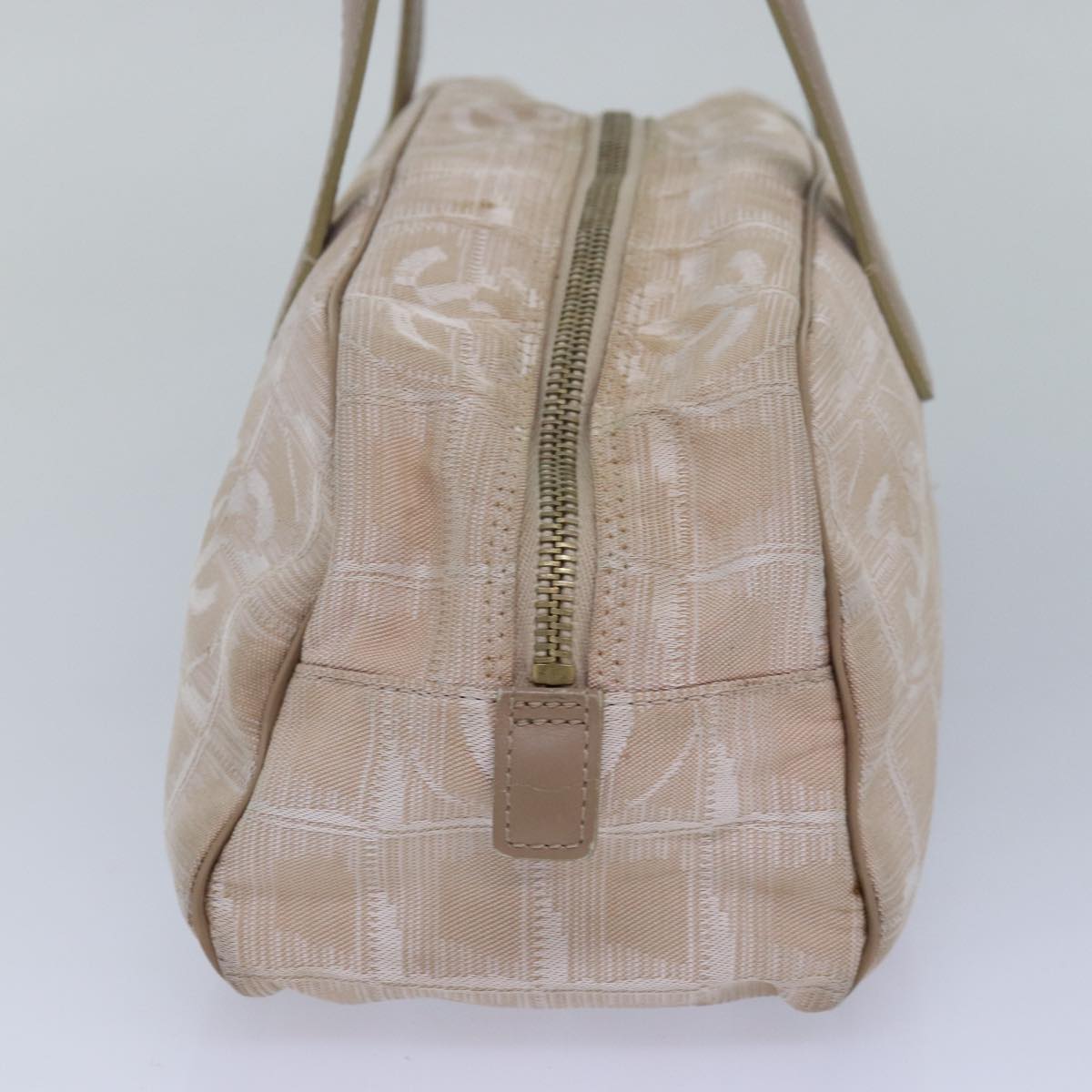 Top Quality Chanel New Travel Line Hand Bag Nylon Beige CC Auth 83429