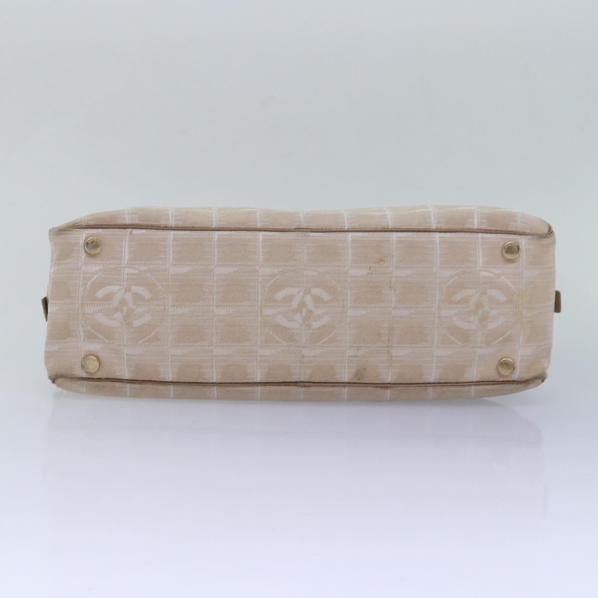 Top Quality Chanel New Travel Line Hand Bag Nylon Beige CC Auth 83429