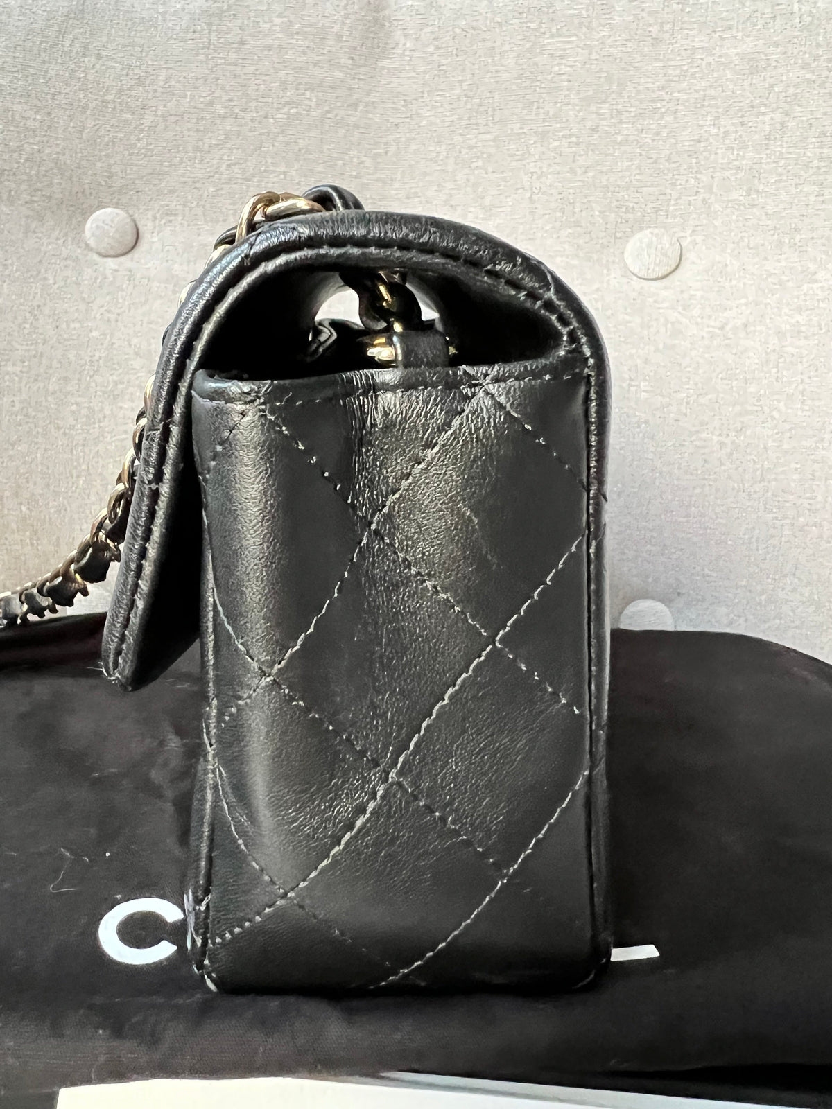 Chanel Mini Rectangular Classic Flap in Black Lambskin