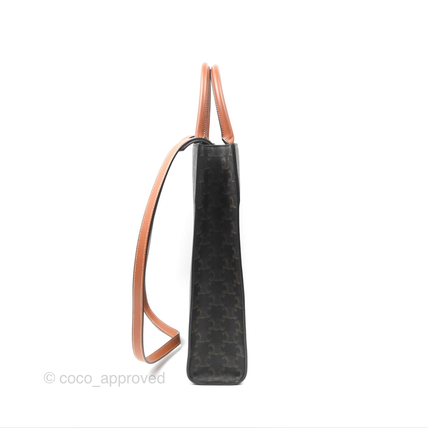 Celine Small Vertical Cabas Tote Triomphe Canvas Tan