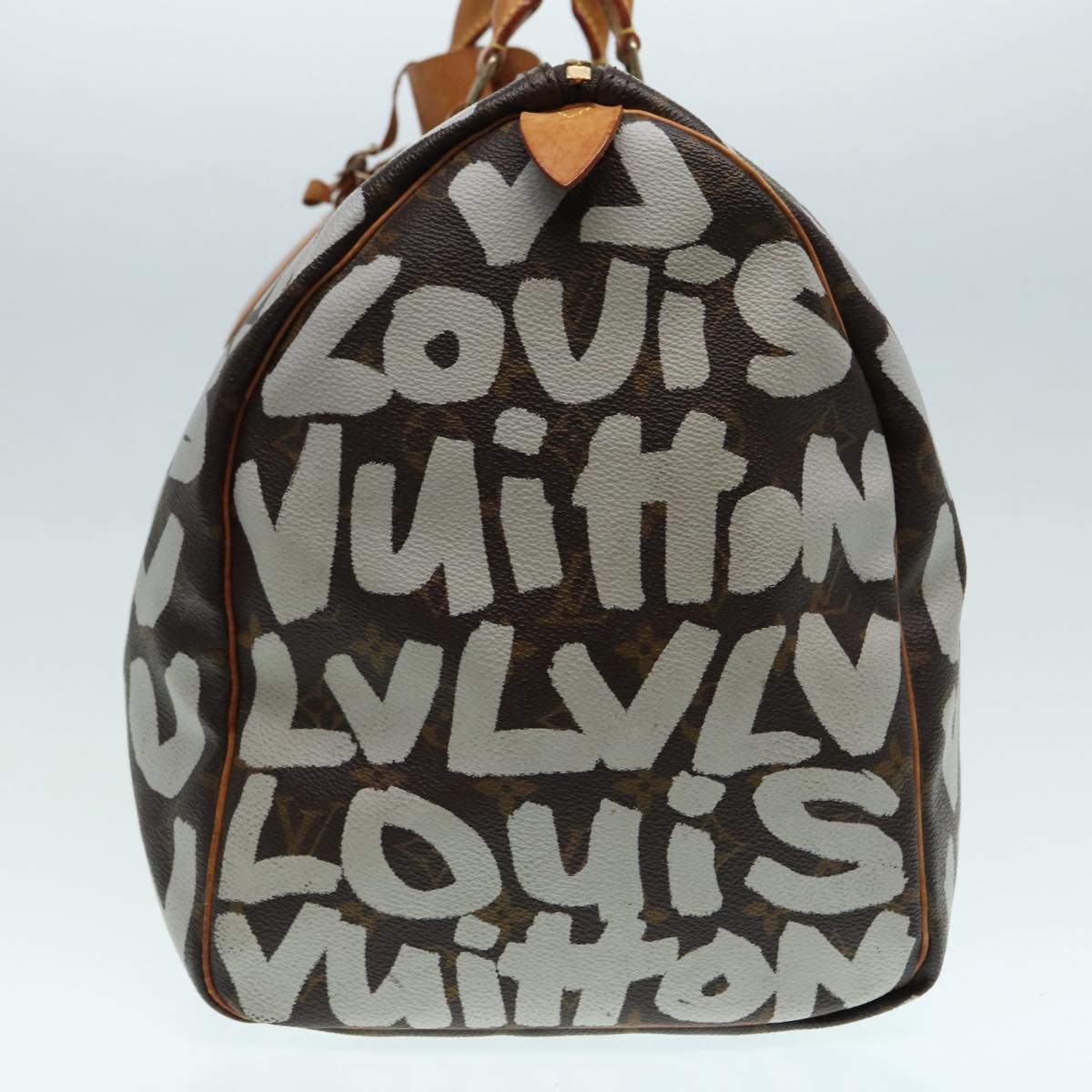 LOUIS VUITTON Monogram Graffiti Keepall 50 Boston Bag White M92197 LV Auth 83988
