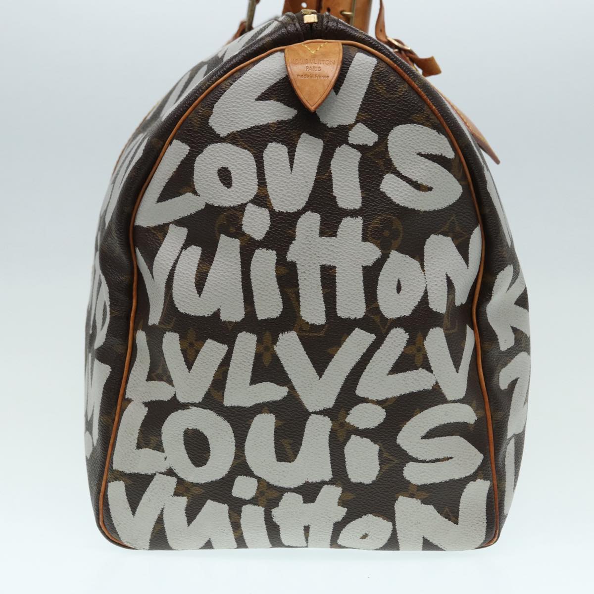 LOUIS VUITTON Monogram Graffiti Keepall 50 Boston Bag White M92197 LV Auth 83988
