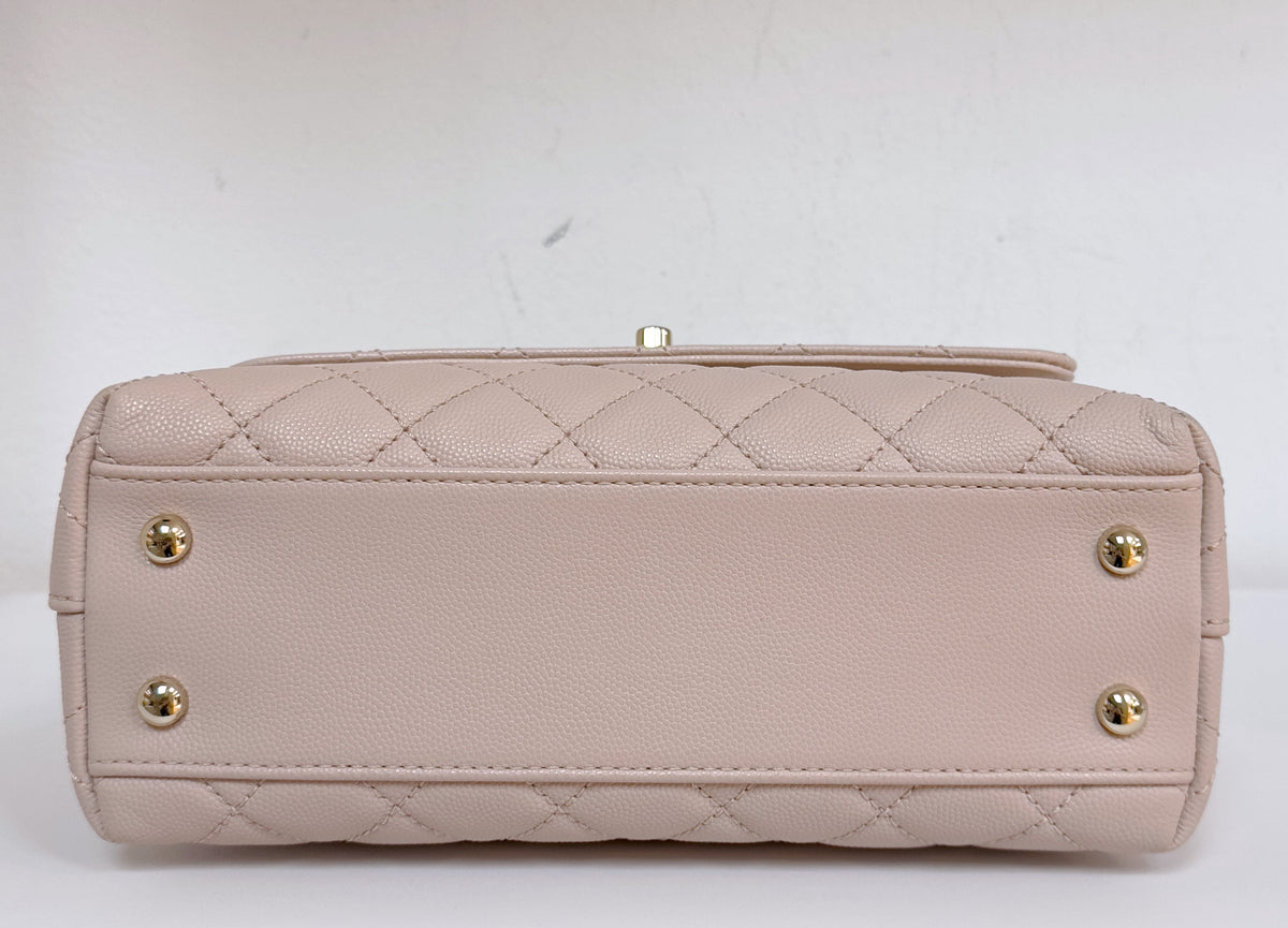 Chanel Small Caviar Coco Handle Light Pink LGHW 21A
