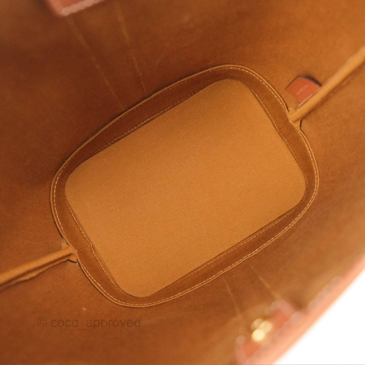 Celine Small Bucket Triomphe Canvas Tan Calfskin