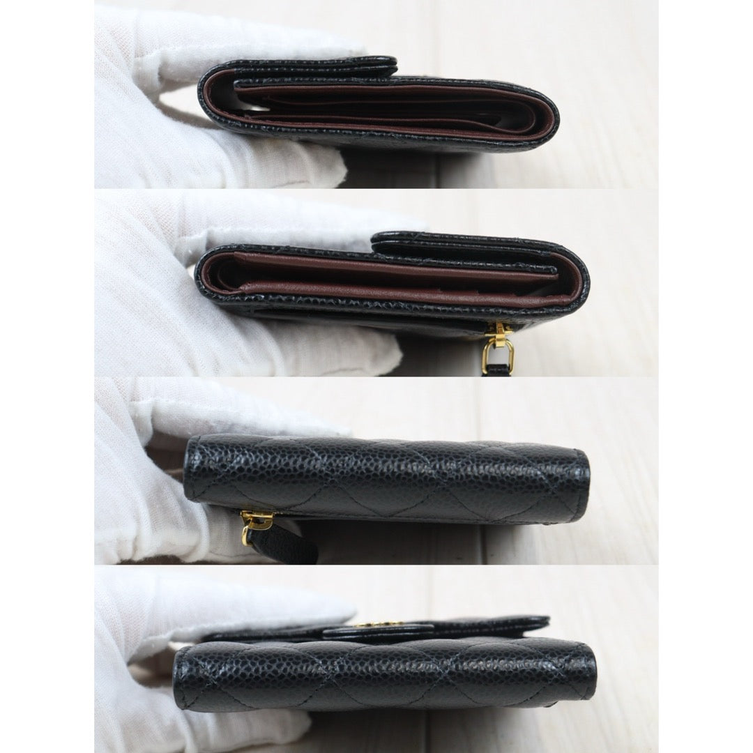 Rank A｜Chanel Caviar Skin Black Wallet｜S24071420