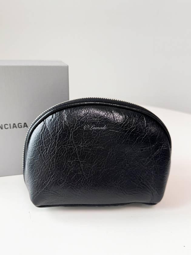 Luxury Balenciaga  Le Cagole Small Cosmetic Pouch Bag Black