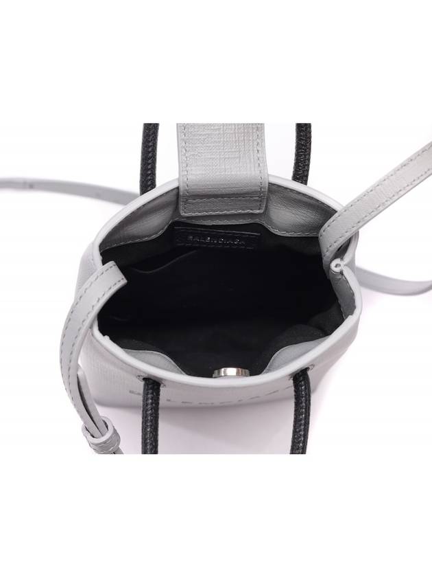 Luxury Balenciaga  Logo Print Phone Holder Small Cross Bag Grey