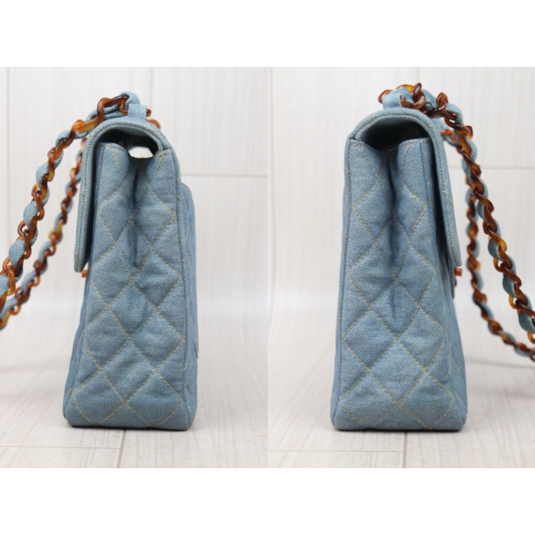 Good ( Rank AB)｜ CHANEL Denim Single Flap 30 Shoulder Bag｜ W24121303