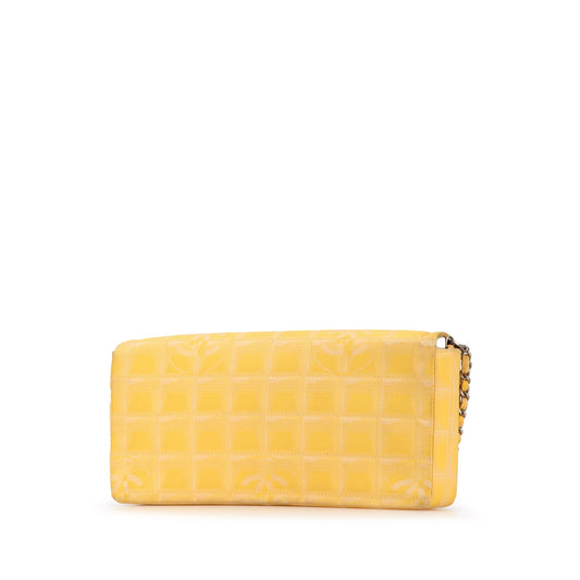 Yellow Chanel New Travel Line Nylon East West Flap Shoulder Bag