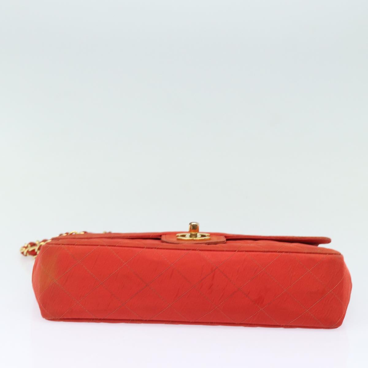 Top Quality Chanel Matelasse Chain Shoulder Bag Nylon Orange CC Auth 84479