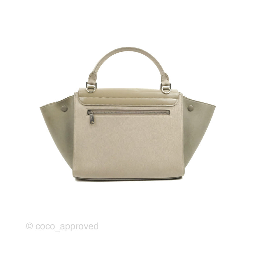 Celine Small Sleek Trapeze Beige Calfskin/Patent