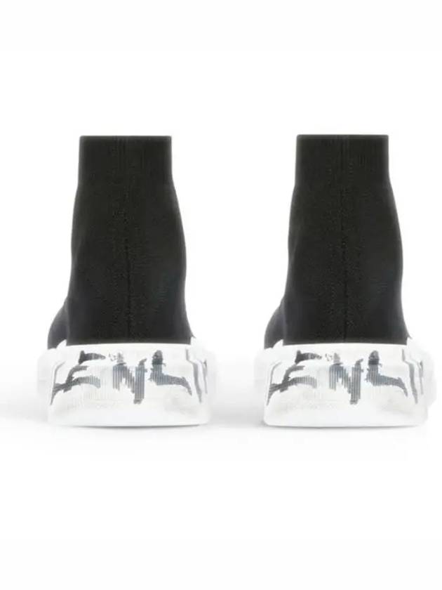 Luxury Balenciaga  Speed 2.0 Graffiti Knit High Top Sneakers Black