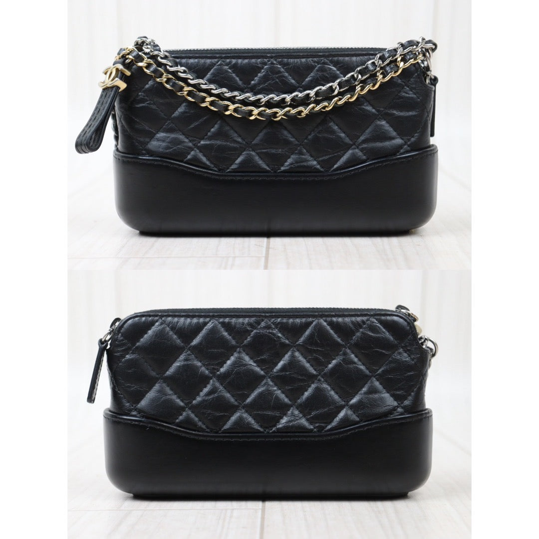 Rank A｜Chanel Mini Gabrielle Aged Calfskin Shoulder Bag Black Made in 2018-2019Year｜S24051804
