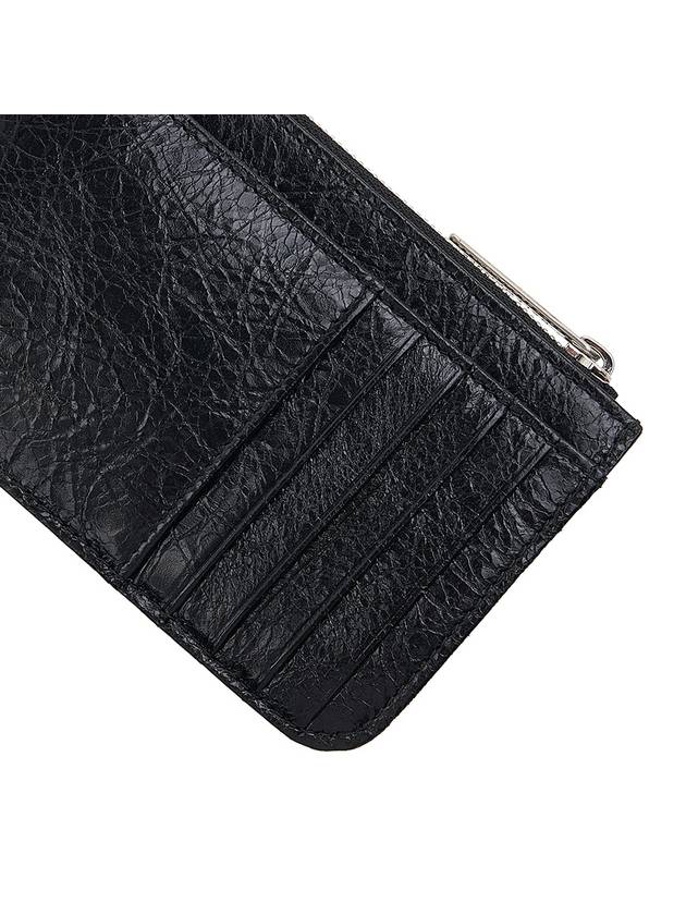 Luxury Balenciaga  BB Logo Zipper Card Wallet Black